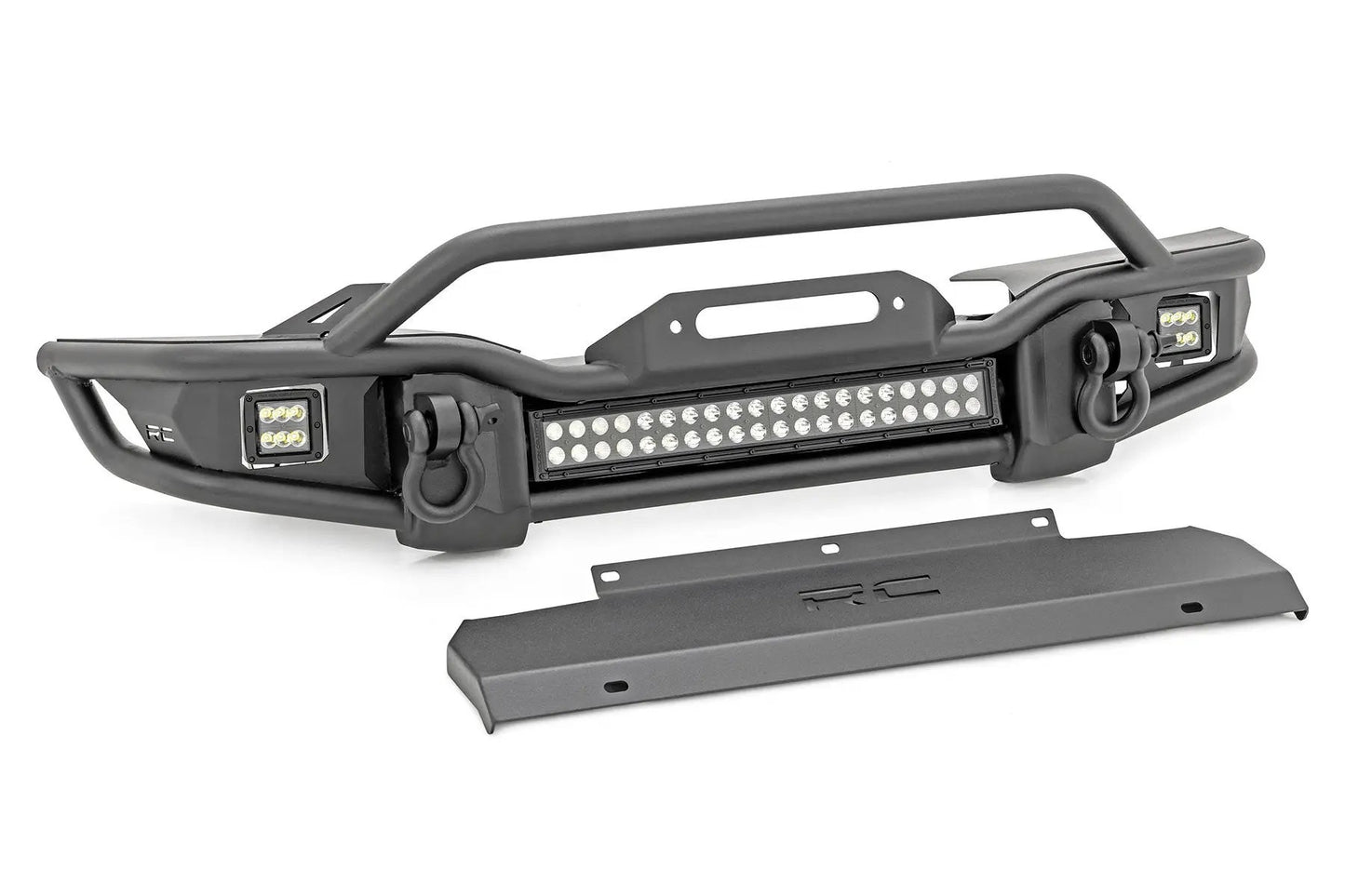 Rough Country Front Winch Bumper | Tubular | Skid Plate | Jeep Gladiator JT/Wrangler JK & JL/Wrangler Unlimited by Rough Country