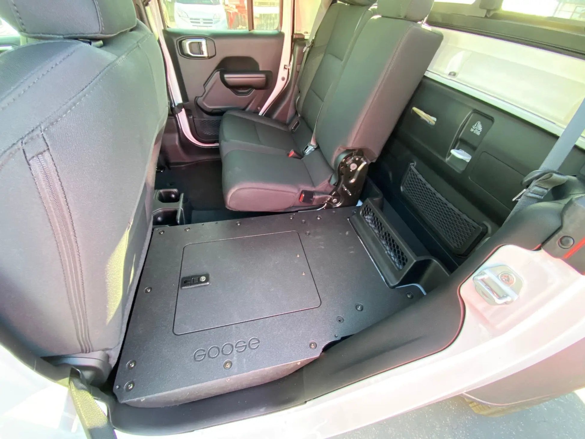 Jeep Gladiator 2019-Present JT 4 Door - Second Row Seat Delete Plate System by Goose Gear