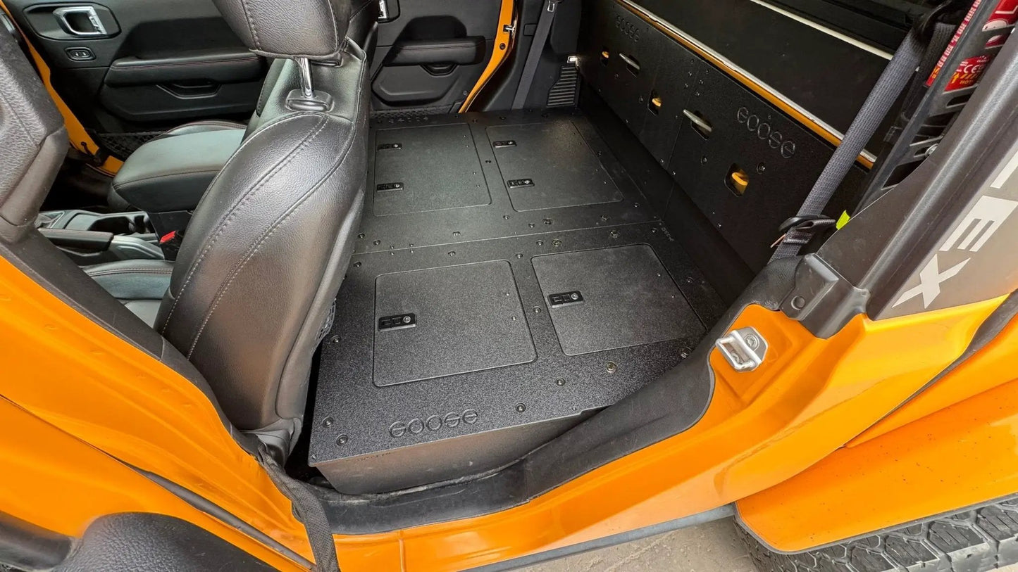 Jeep Gladiator 2019-Present JT 4 Door - Second Row Seat Delete Plate System - High Platform by Goose Gear