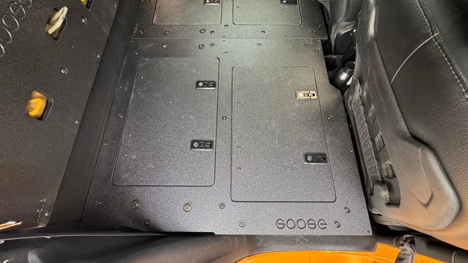 Jeep Gladiator 2019-Present JT 4 Door - Second Row Seat Delete Plate System - High Platform by Goose Gear