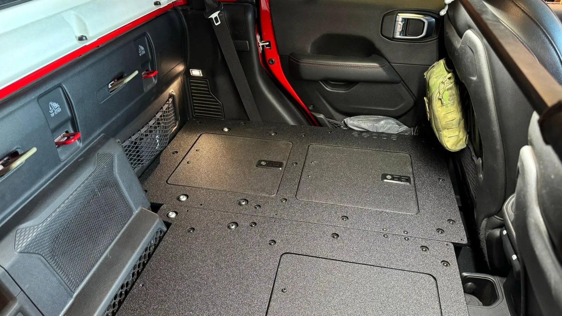Jeep Gladiator 2019-Present JT 4 Door - Second Row Seat Delete Plate System - High Platform by Goose Gear