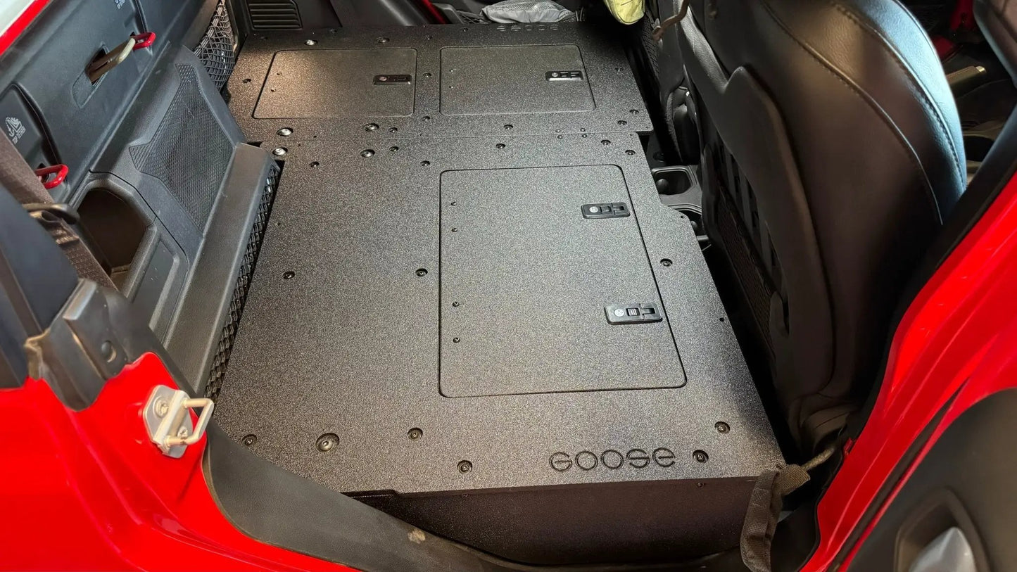 Jeep Gladiator 2019-Present JT 4 Door - Second Row Seat Delete Plate System - High Platform by Goose Gear
