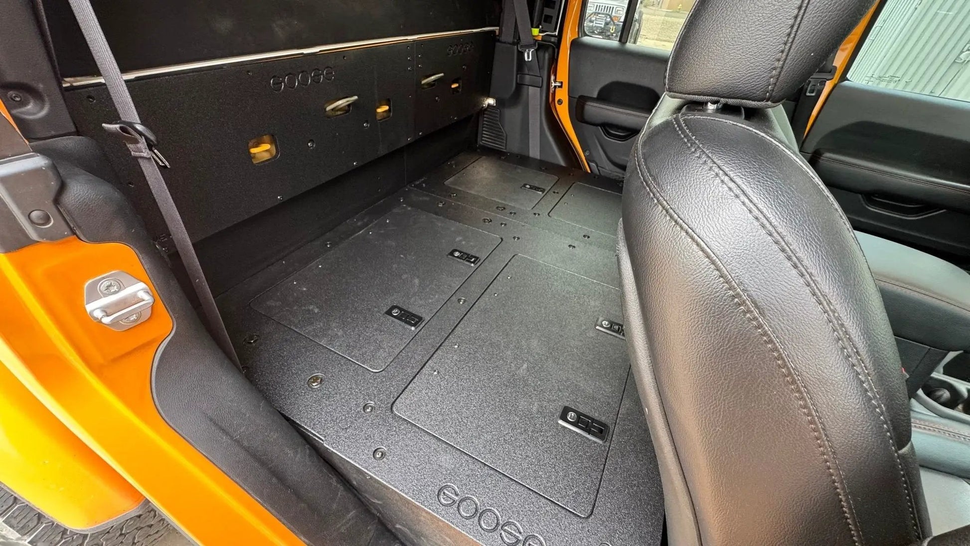 Jeep Gladiator 2019-Present JT 4 Door - Second Row Seat Delete Plate System - High Platform by Goose Gear