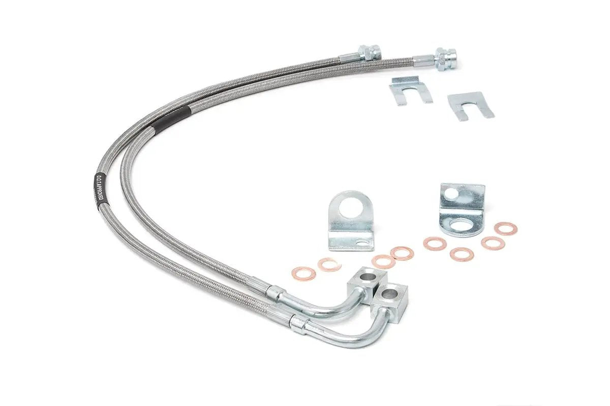Rough Country Brake Lines | Stainless | Front | 4-6 Inch Lift | Jeep Wrangler JK/Wrangler Unlimited (07-18) by Rough Country