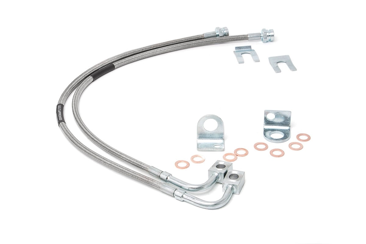 Rough Country Brake Lines | Stainless | Rear | 4-6 Inch Lift | Jeep Wrangler JK/Wrangler Unlimited (07-18)