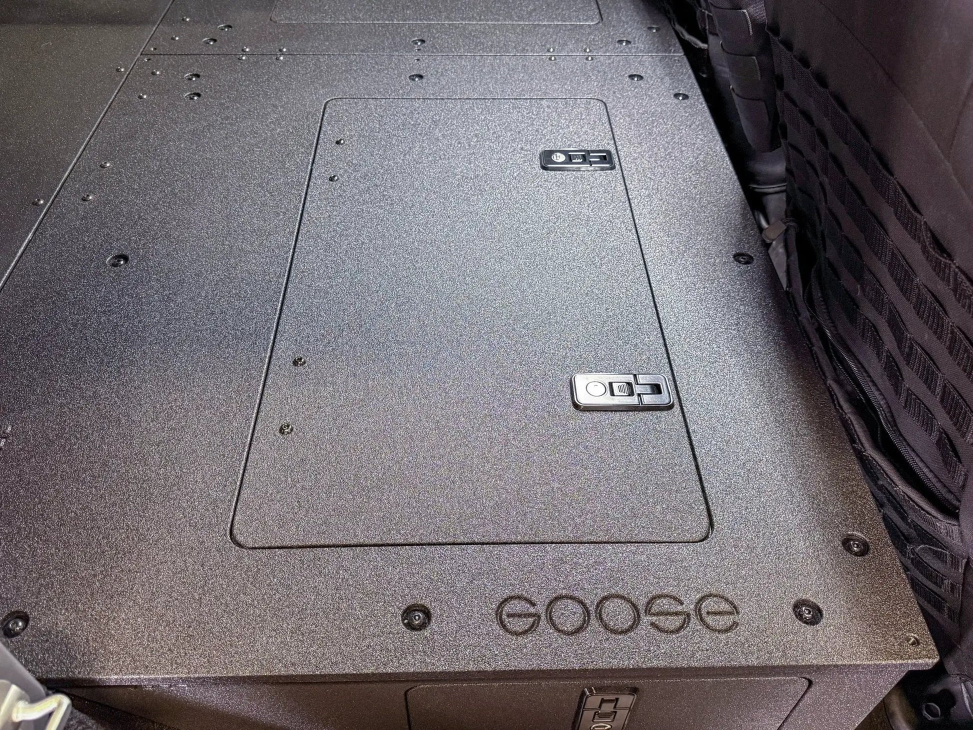 Jeep - Wrangler - 2007-2018 - JKU - 4 Door - Explore Series - Second Row Seat Delete Plate System - Second Row - Module Based - 8" Module by Goose Gear
