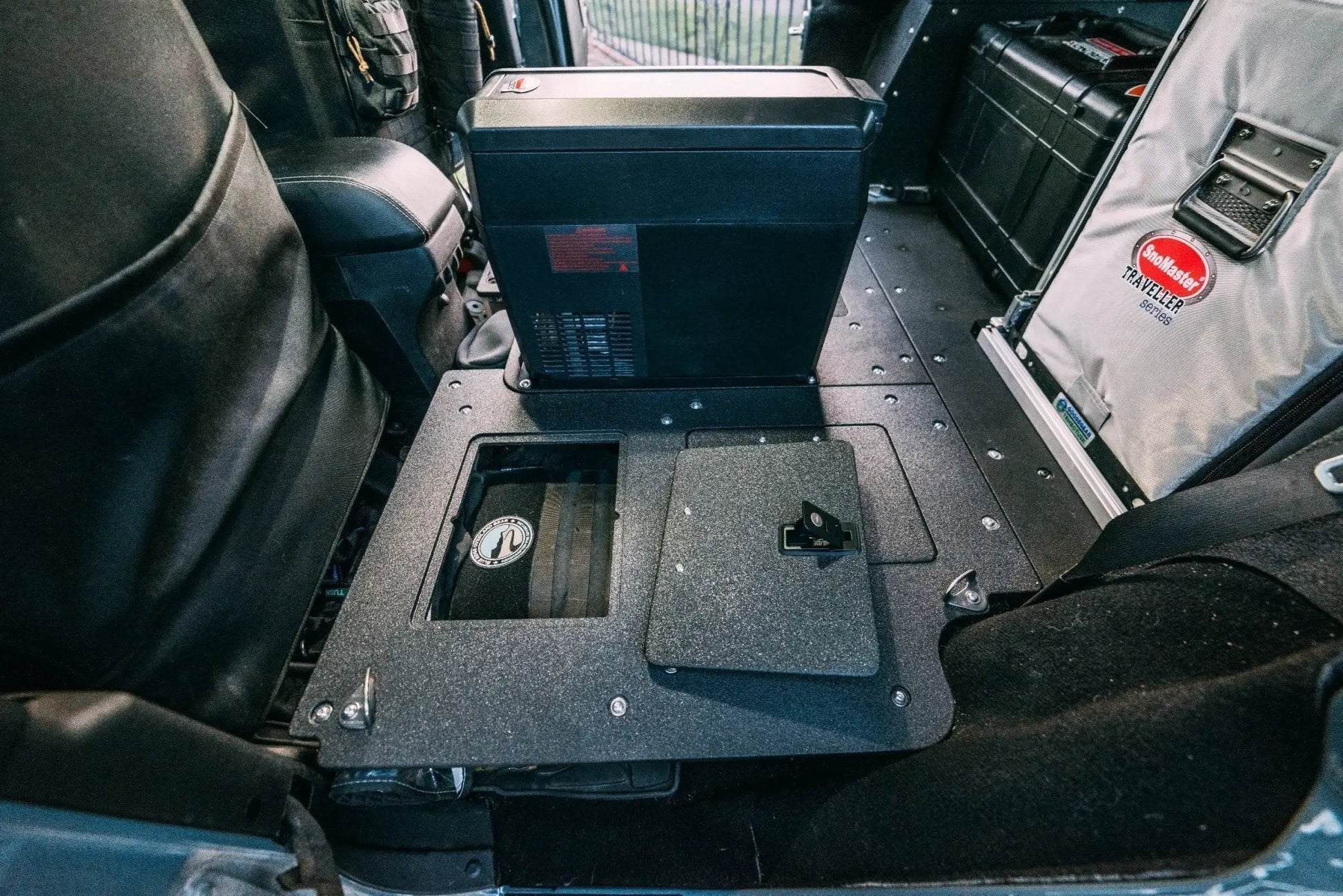 Legacy Product - Jeep Wrangler 2007-2018 JKU 4 Door - Second Row Seat Delete Plate System by Goose Gear