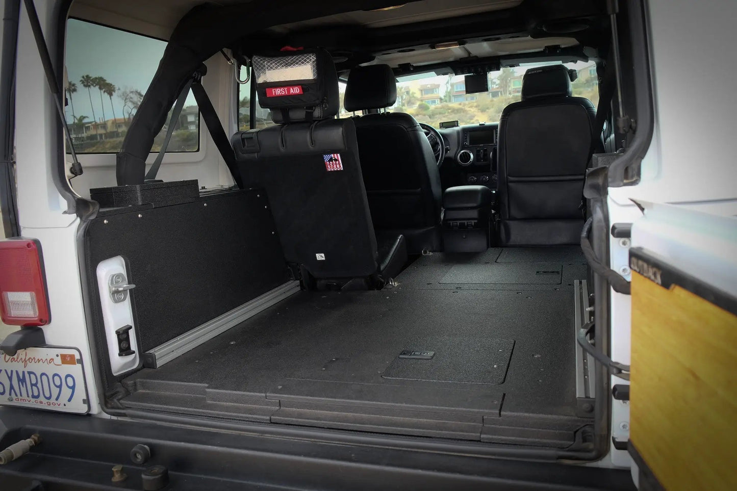 Legacy Product - Jeep Wrangler 2007-2018 JKU 4 Door - Second Row Seat Delete Plate System by Goose Gear