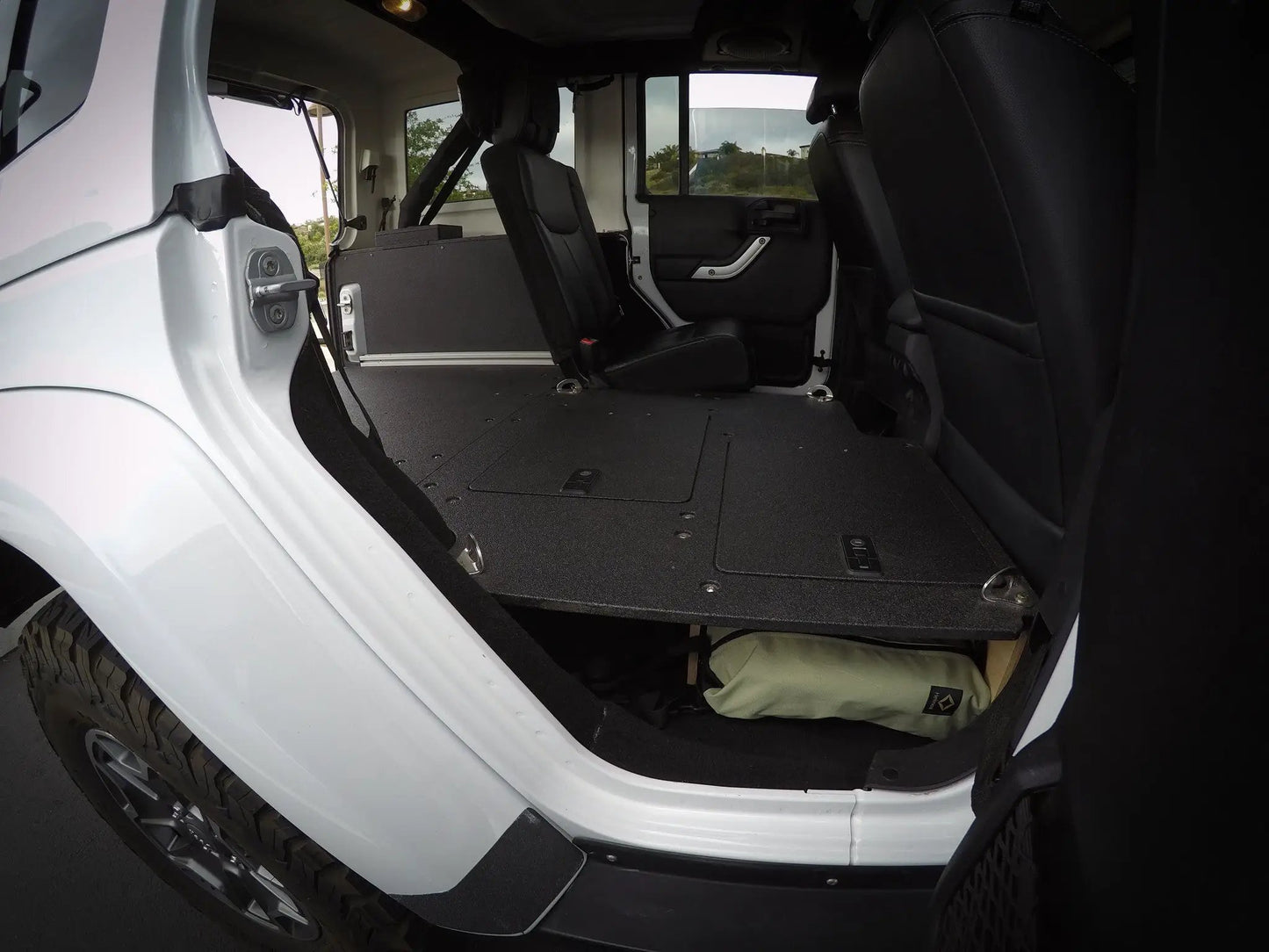 Legacy Product - Jeep Wrangler 2007-2018 JKU 4 Door - Second Row Seat Delete Plate System by Goose Gear