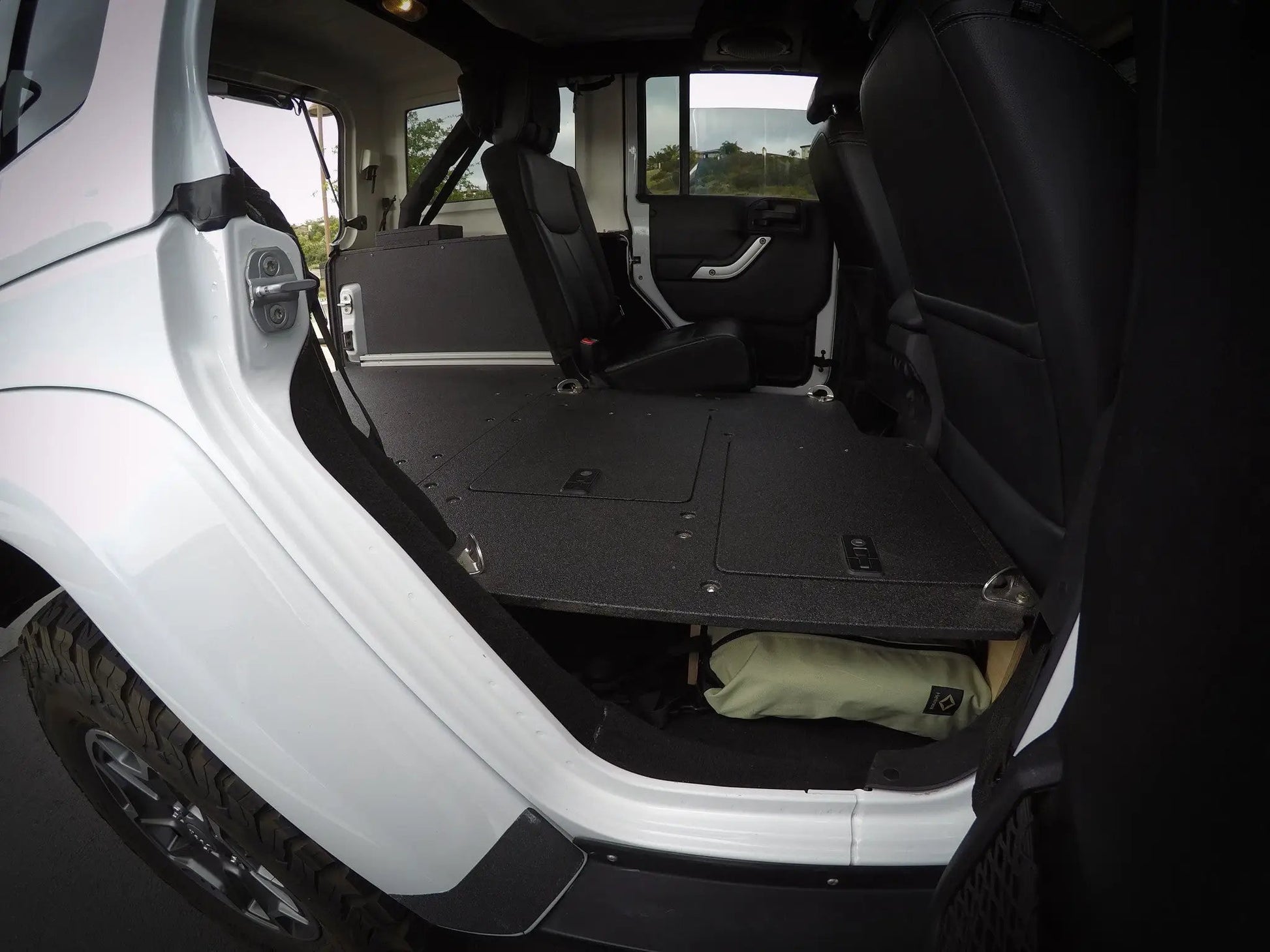 Legacy Product - Jeep Wrangler 2007-2018 JKU 4 Door - Second Row Seat Delete Plate System by Goose Gear