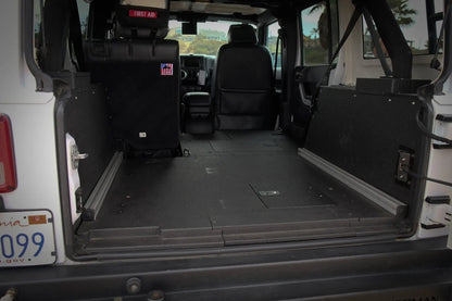 Legacy Product - Jeep Wrangler 2007-2018 JKU 4 Door - Second Row Seat Delete Plate System by Goose Gear