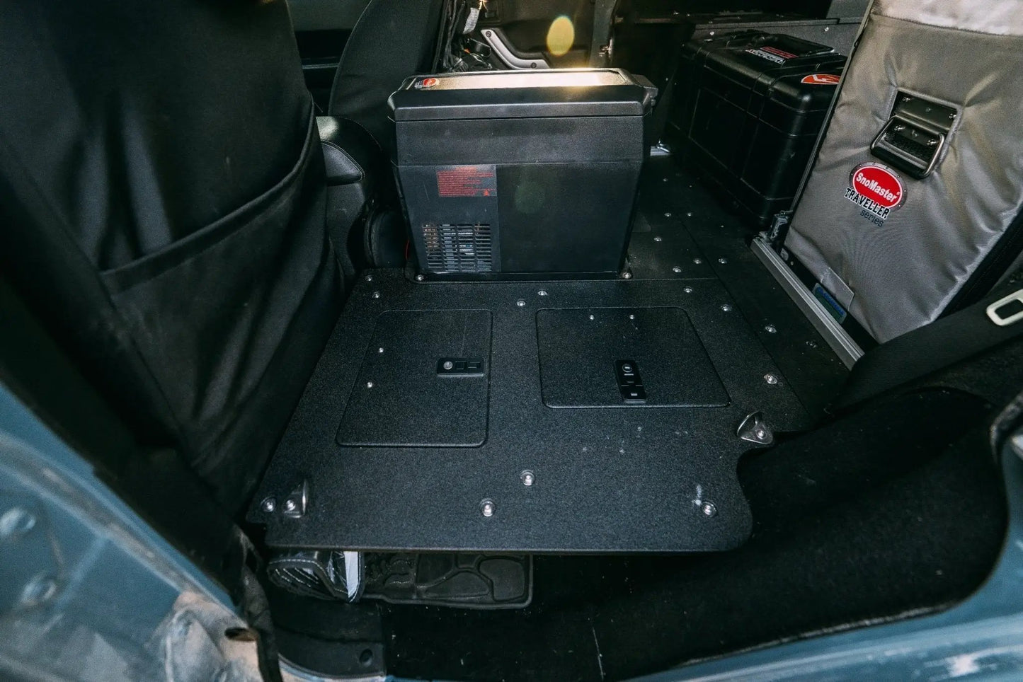 Legacy Product - Jeep Wrangler 2007-2018 JKU 4 Door - Second Row Seat Delete Plate System by Goose Gear