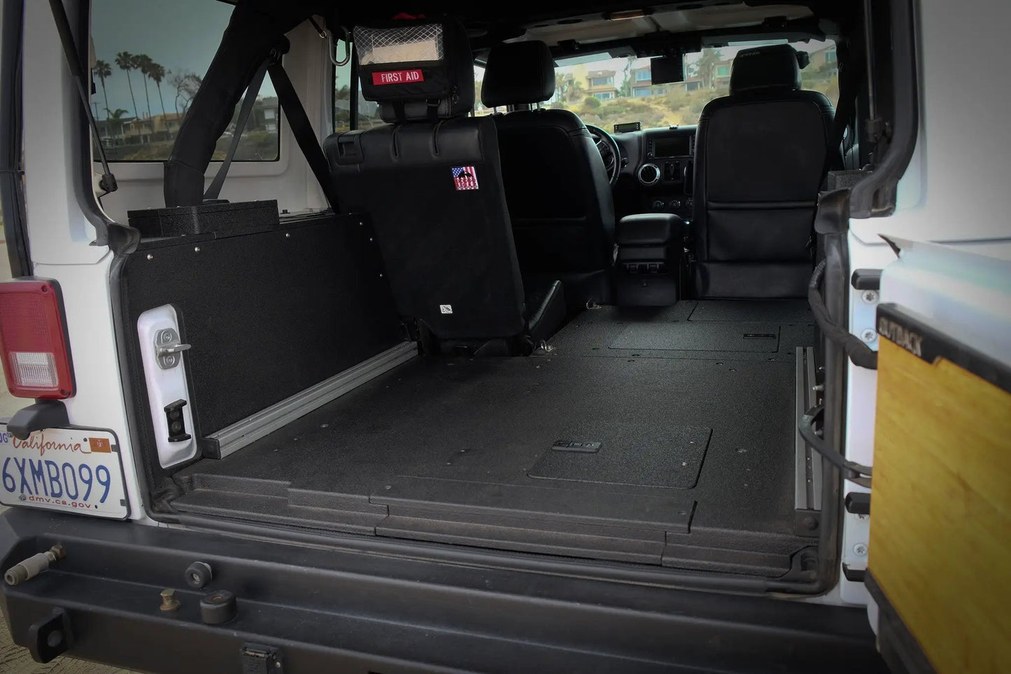 Legacy Product - Jeep Wrangler 2007-2018 JKU 4 Door - Second Row Seat Delete Plate System by Goose Gear
