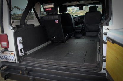Legacy Product - Jeep Wrangler 2007-2018 JKU 4 Door - Second Row Seat Delete Plate System by Goose Gear