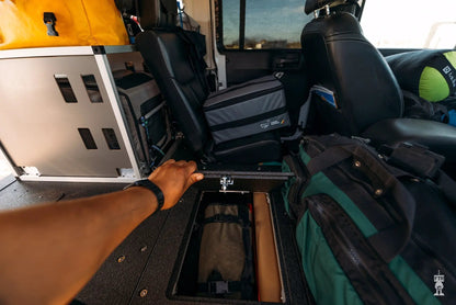 Legacy Product - Jeep Wrangler 2007-2018 JKU 4 Door - Second Row Seat Delete Plate System by Goose Gear