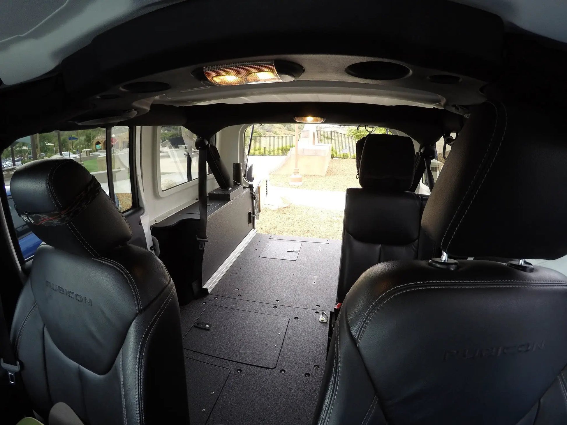 Legacy Product - Jeep Wrangler 2007-2018 JKU 4 Door - Second Row Seat Delete Plate System by Goose Gear