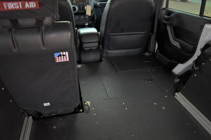 Legacy Product - Jeep Wrangler 2007-2018 JKU 4 Door - Second Row Seat Delete Plate System by Goose Gear
