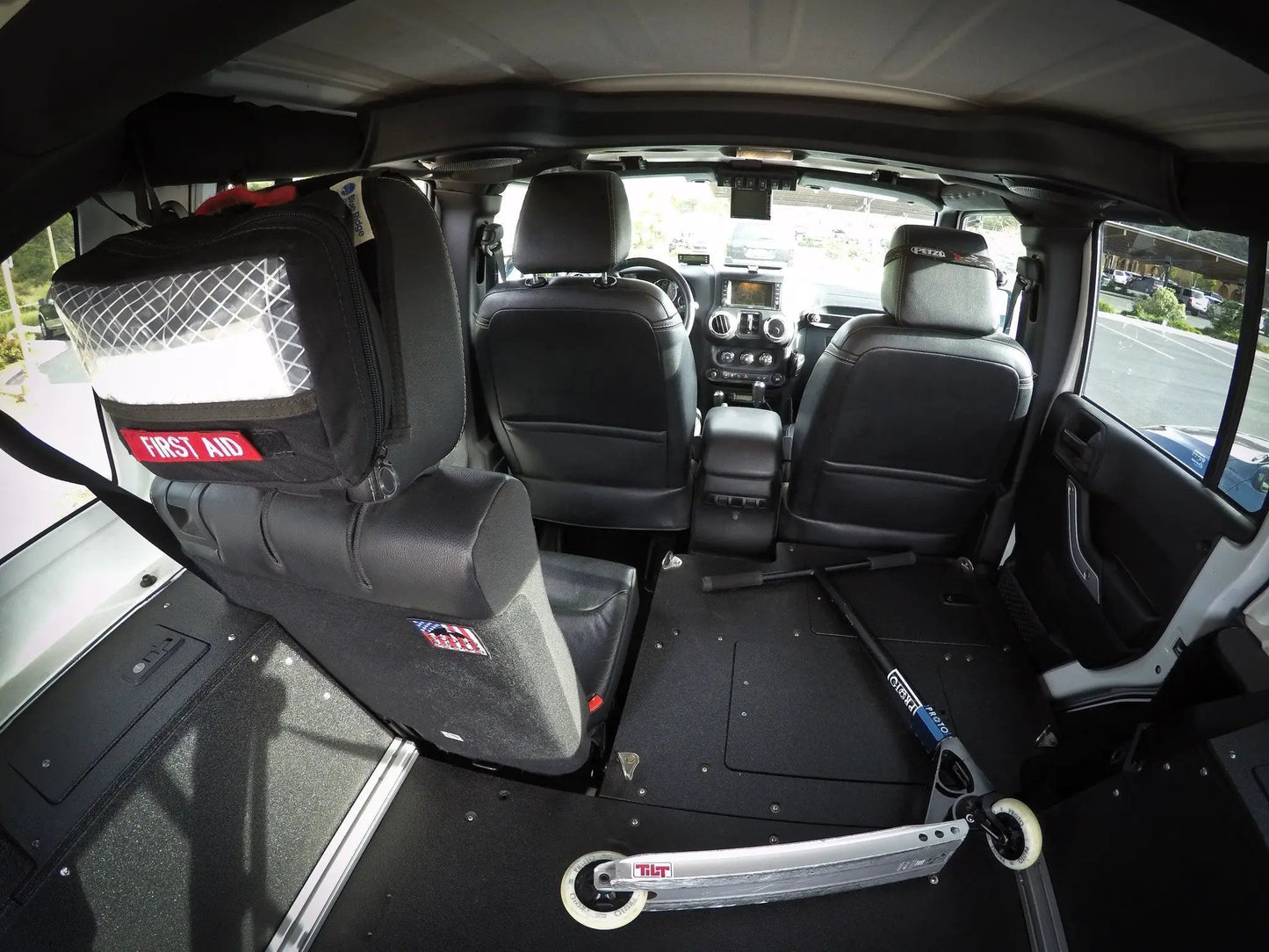 Legacy Product - Jeep Wrangler 2007-2018 JKU 4 Door - Second Row Seat Delete Plate System by Goose Gear