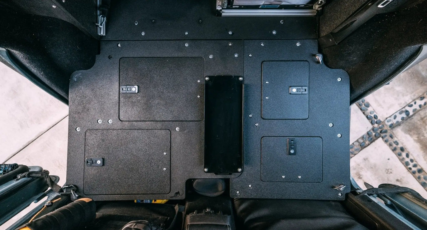 Legacy Product - Jeep Wrangler 2007-2018 JKU 4 Door - Second Row Seat Delete Plate System by Goose Gear