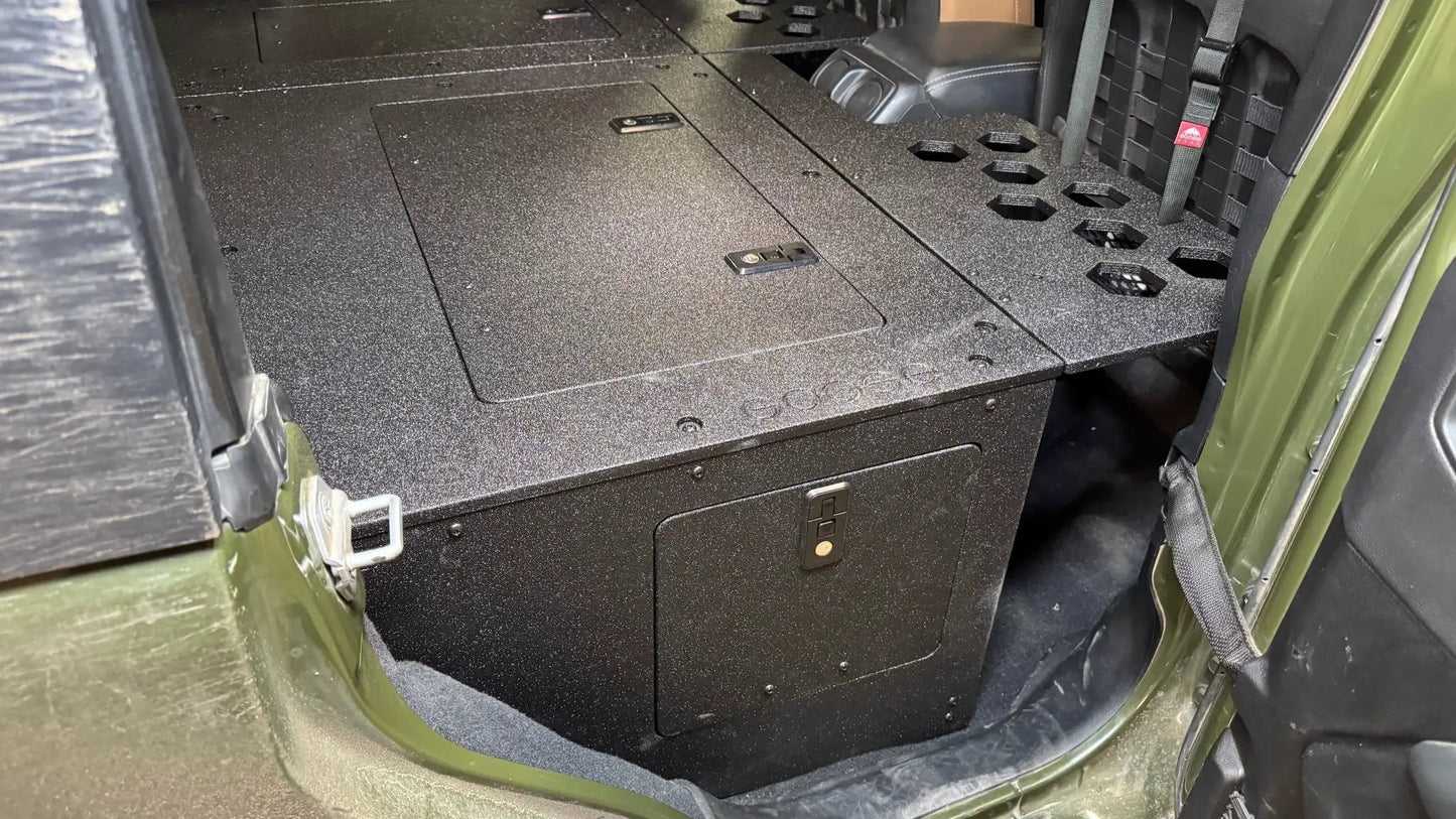 Jeep Wrangler 2018-2023 JLU 4 Door - Second Row Seat Delete Plate System - 8" or 10" Module Based by Goose Gear