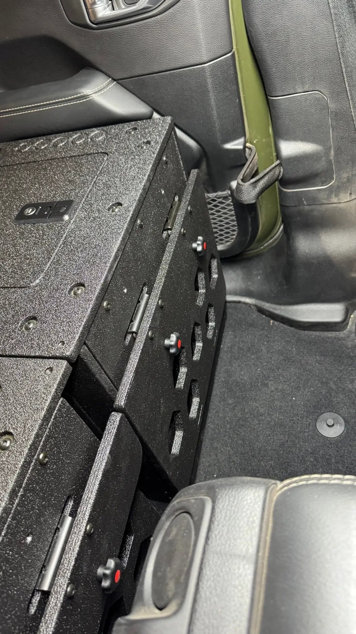 Jeep Wrangler 2018-2023 JLU 4 Door - Second Row Seat Delete Plate System - 8" or 10" Module Based by Goose Gear