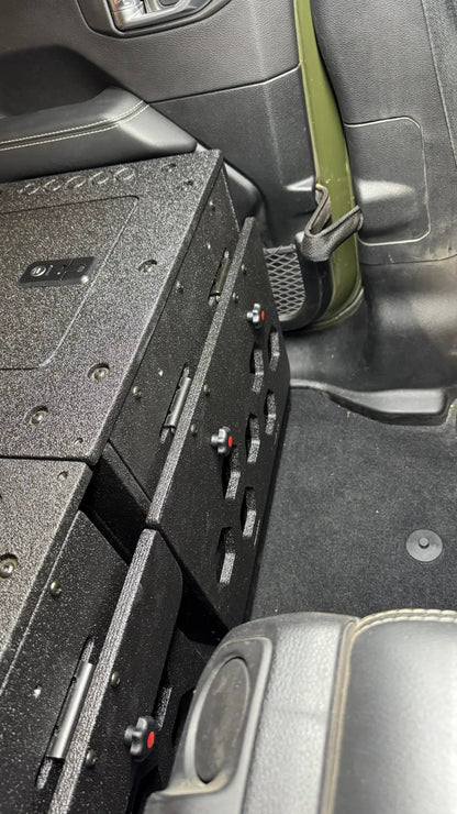 Jeep Wrangler 2018-2023 JLU 4 Door - Second Row Seat Delete Plate System - 8" or 10" Module Based by Goose Gear