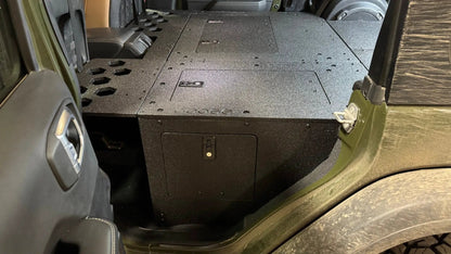 Jeep Wrangler 2018-2023 JLU 4 Door - Second Row Seat Delete Plate System - 8" or 10" Module Based by Goose Gear