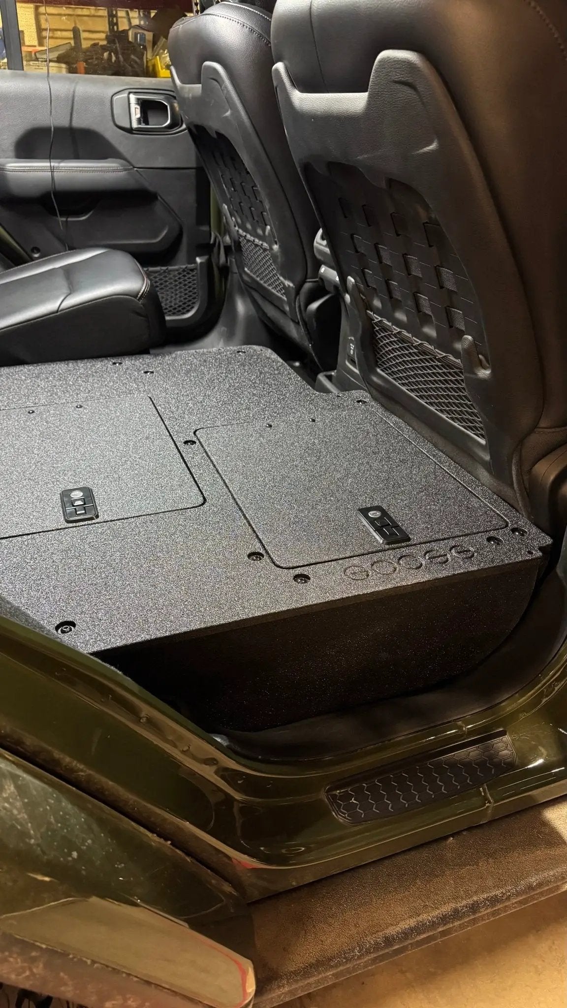 Jeep Wrangler 2024-Present JLU 4 Door - Second Row Seat Delete Plate System - V2 by Goose Gear