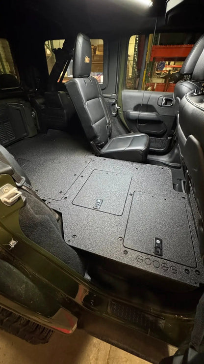 Jeep Wrangler 2018-2023 JLU 4 Door - Second Row Seat Delete Plate System - V2 by Goose Gear