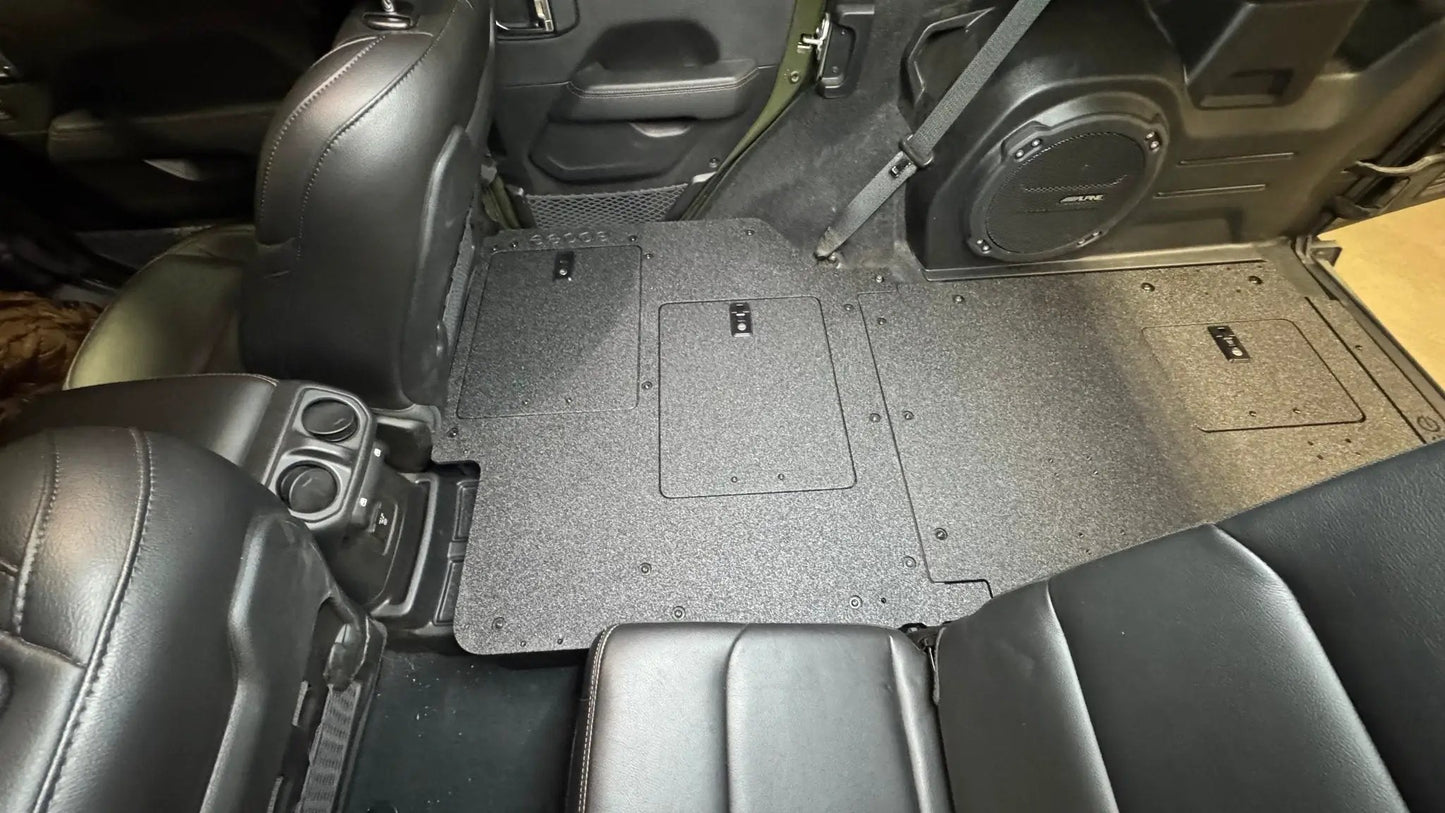 Jeep Wrangler 2018-2023 JLU 4 Door - Second Row Seat Delete Plate System - V2 by Goose Gear
