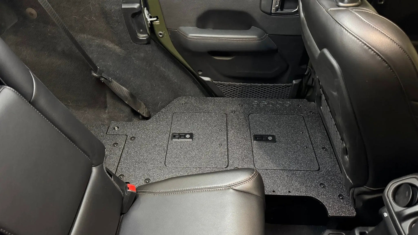Jeep Wrangler 2018-2023 JLU 4 Door - Second Row Seat Delete Plate System - V2 by Goose Gear