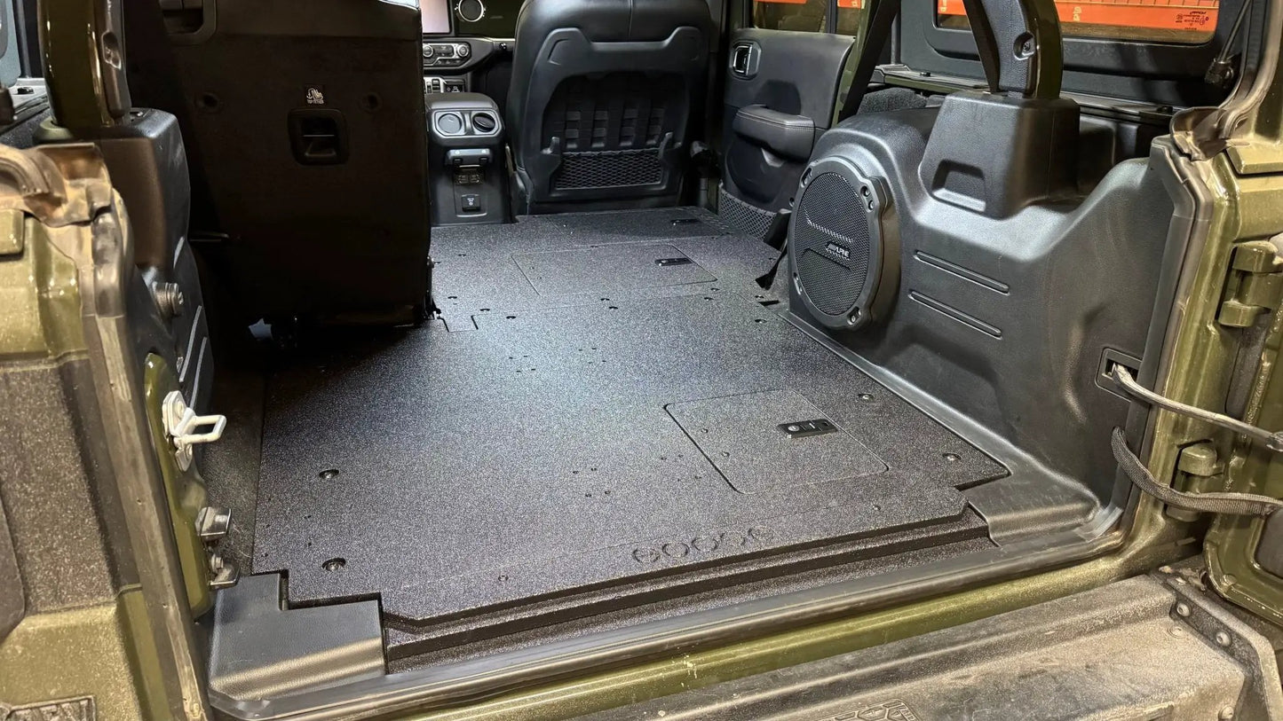 Jeep Wrangler 2018-2023 JLU 4 Door - Second Row Seat Delete Plate System - V2 by Goose Gear