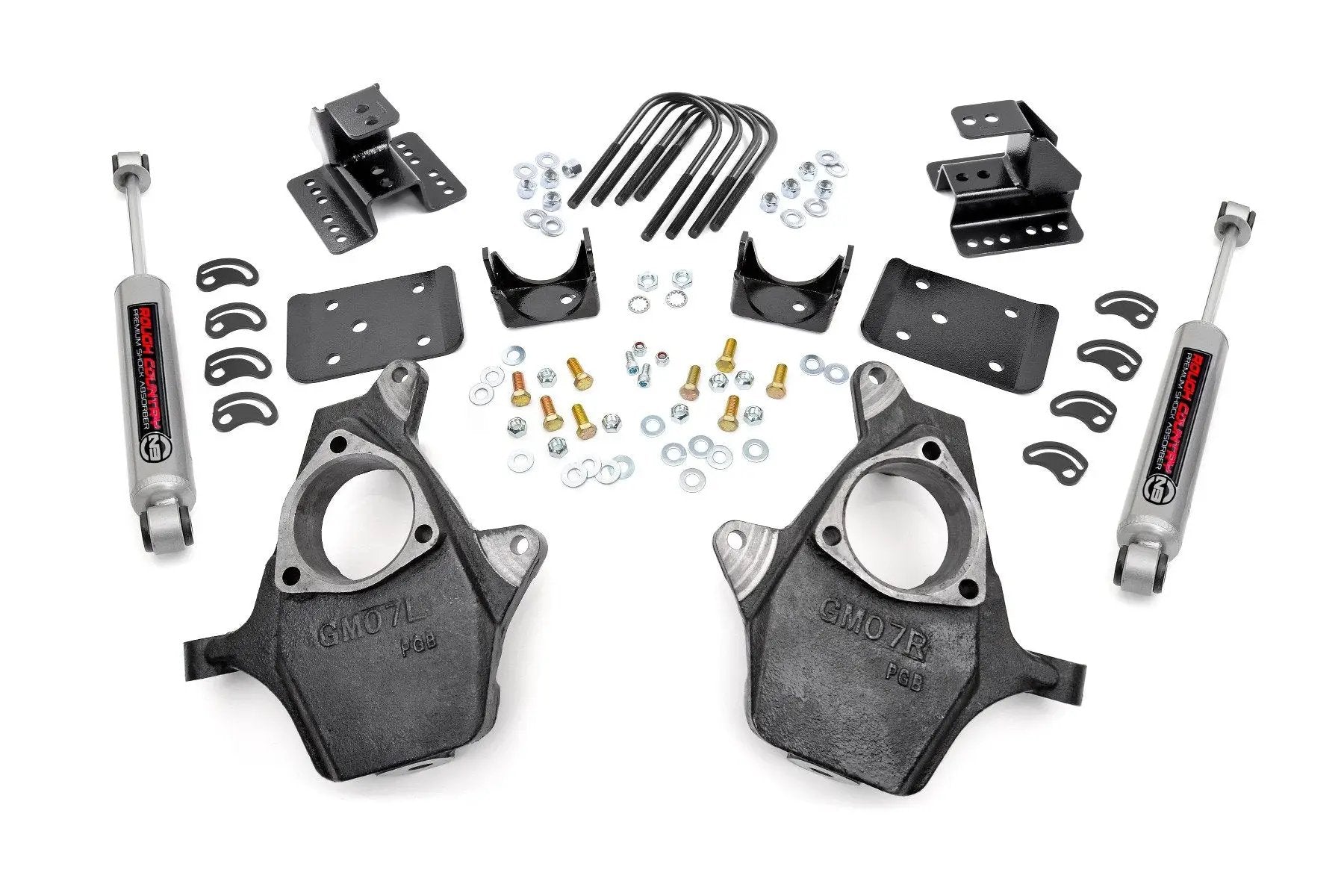 Rough Country Lowering Kit | Knuckle | 2"FR | 4"RR | Chevy/GMC 1500 (07-14) by Rough Country