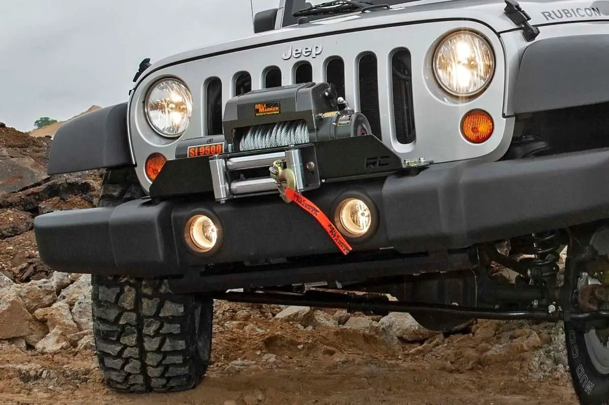 Rough Country Winch Mount Plate | Factory Bmpr | D-Rings | Jeep Wrangler JK/Wrangler Unlimited (07-18) by Rough Country