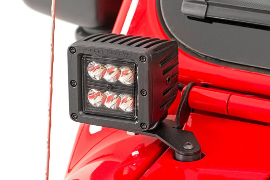 Kit de luces LED | Montaje en bisagra | Par negro de 2" | DRL ámbar | Jeep Gladiator JT/Wrangler JL (18-26)
