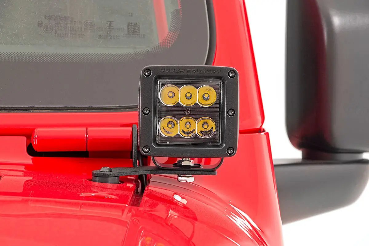 Rough Country LED Light Kit | Hinge Mount | 2" Black Pair | Jeep Gladiator JT/Wrangler JL (18-26) by Rough Country