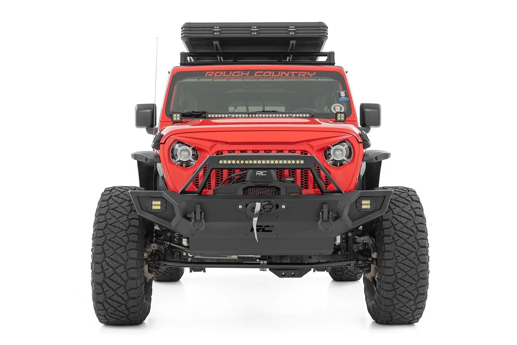 Rough Country Front Winch Bumper | 9500S | Jeep Gladiator JT/Wrangler JK & JL/Wrangler Unlimited 4WD by Rough Country