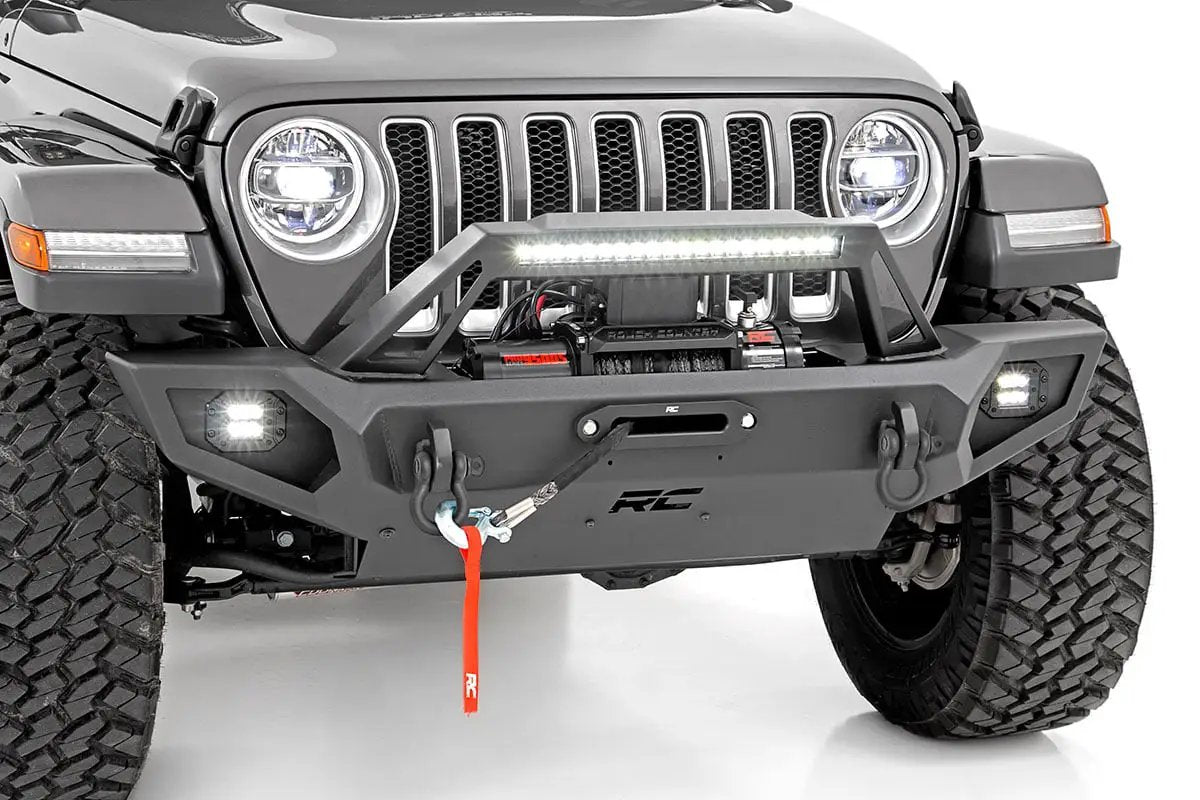Rough Country Front Winch Bumper | 9500S | Jeep Gladiator JT/Wrangler JK & JL/Wrangler Unlimited 4WD by Rough Country