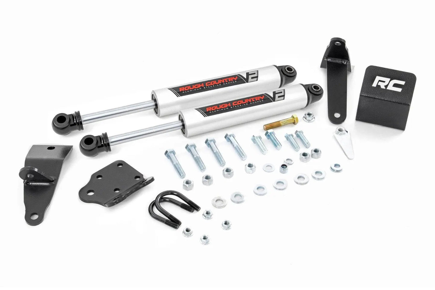 Rough Country V2 Steering Stabilizer | Dual | 2-8 Inch Lift | Ram 2500 (10-13)/3500 (10-12) by Rough Country