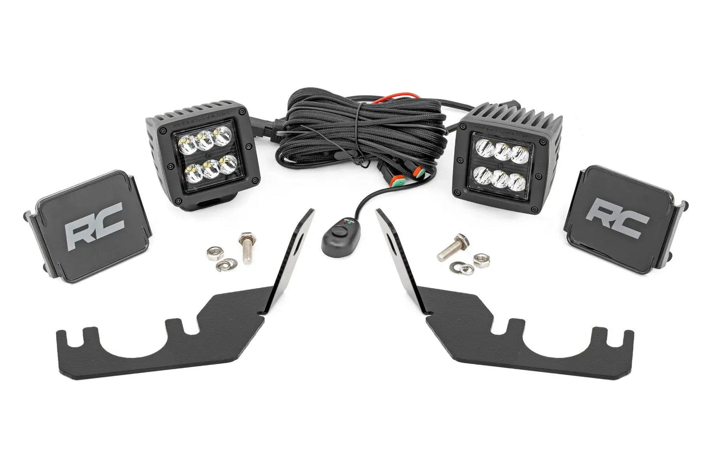 Rough Country LED Light | Rear Mount | 2" Black Pair | Spot | Kawasaki Teryx 800/Teryx4 800 by Rough Country