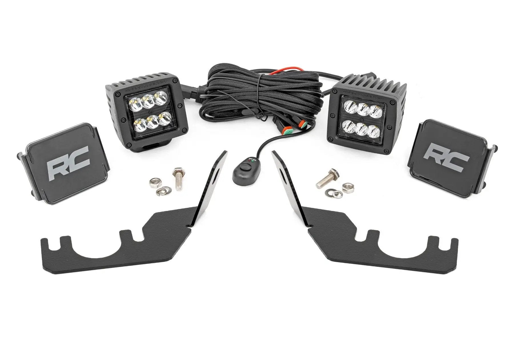 Rough Country LED Light | Rear Mount | 2" Black Pair | Spot | Kawasaki Teryx 800/Teryx4 800 by Rough Country