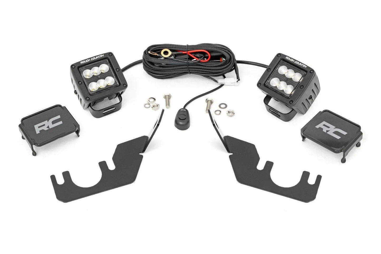 Rough Country LED Light Kit | Rear Mount | 2" Black Pair | Flood | Kawasaki Teryx 1000/Teryx 800 by Rough Country