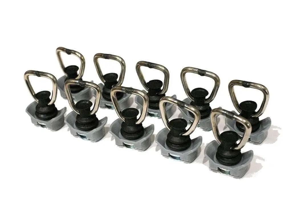 Flatline Van Co. Adventure Van L-Track Anchors with D-Ring Hooks - 10 Pack by Flatline Van Co.