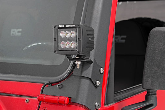 Soporte de luz LED | Pilar A inferior | Pod | Jeep Wrangler TJ (97-06)/Wrangler Unlimited (04-06)