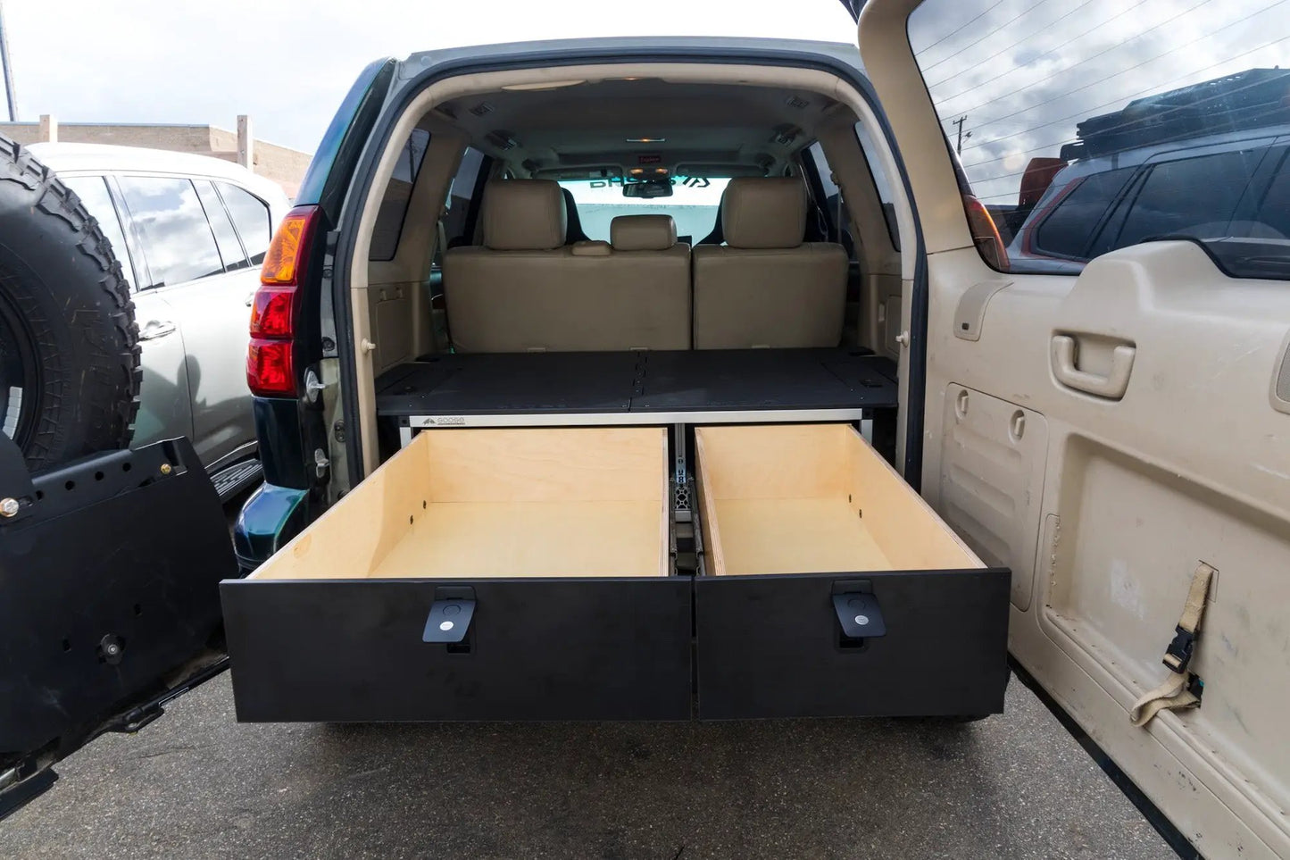 Lexus GX470 2002-2009 1st Gen. - Side x Side Drawer Module with Fitted Top Plate - 41-3/8"W x 10"H x 36"D by Goose Gear