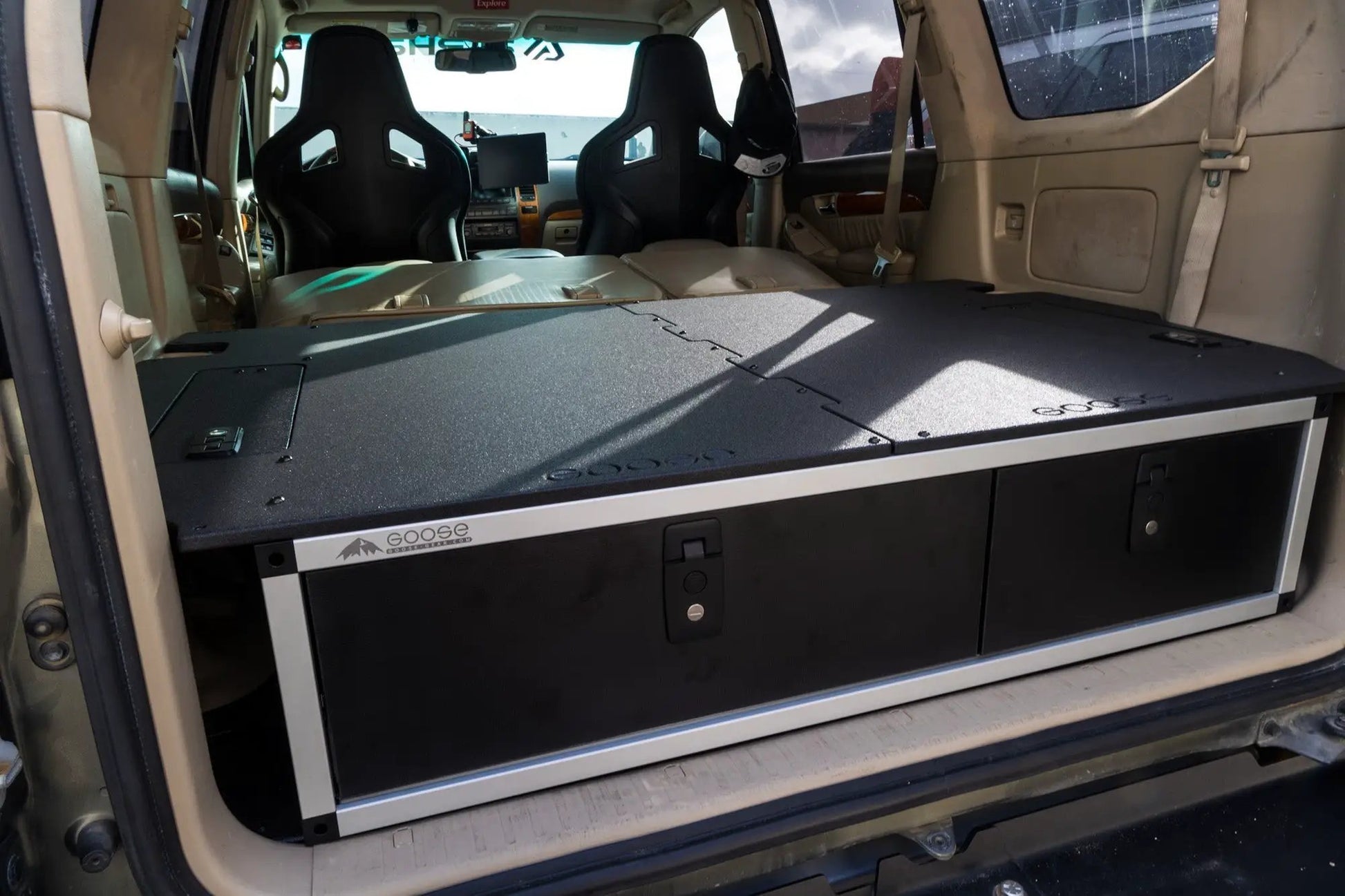 Lexus GX470 2002-2009 1st Gen. - Side x Side Drawer Module with Fitted Top Plate - 41-3/8"W x 10"H x 36"D by Goose Gear