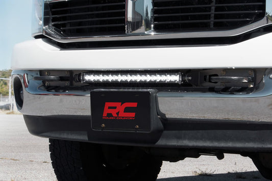 Rough Country LED Light Kit | Bumper Mount | 20" Black Single Row | White DRL | Ram 2500/3500 (10-18)