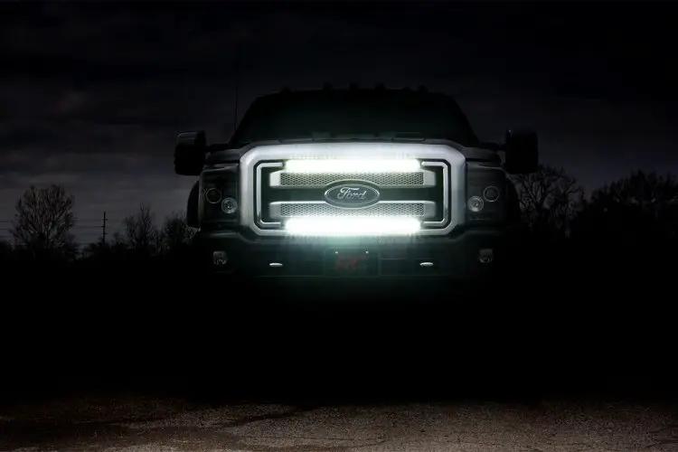 Rough Country LED Light Kit | Grill Mount | 30" Black Single Row | Ford F-250/F-350 Super Duty (11-16) by Rough Country