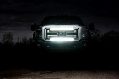 Rough Country LED Light Kit | Grill Mount | 30" Black Single Row | Ford F-250/F-350 Super Duty (11-16) by Rough Country