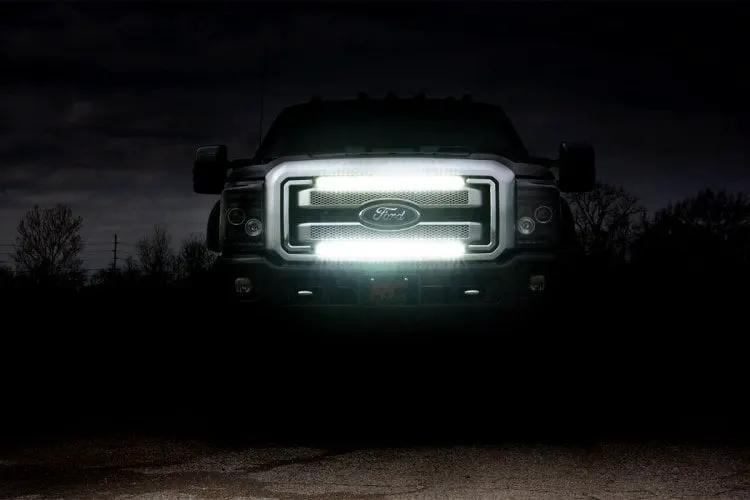 Rough Country LED Light Kit | Grill Mount | 30" Black Single Row Pair | Ford F-250/F-350 Super Duty (11-16) by Rough Country
